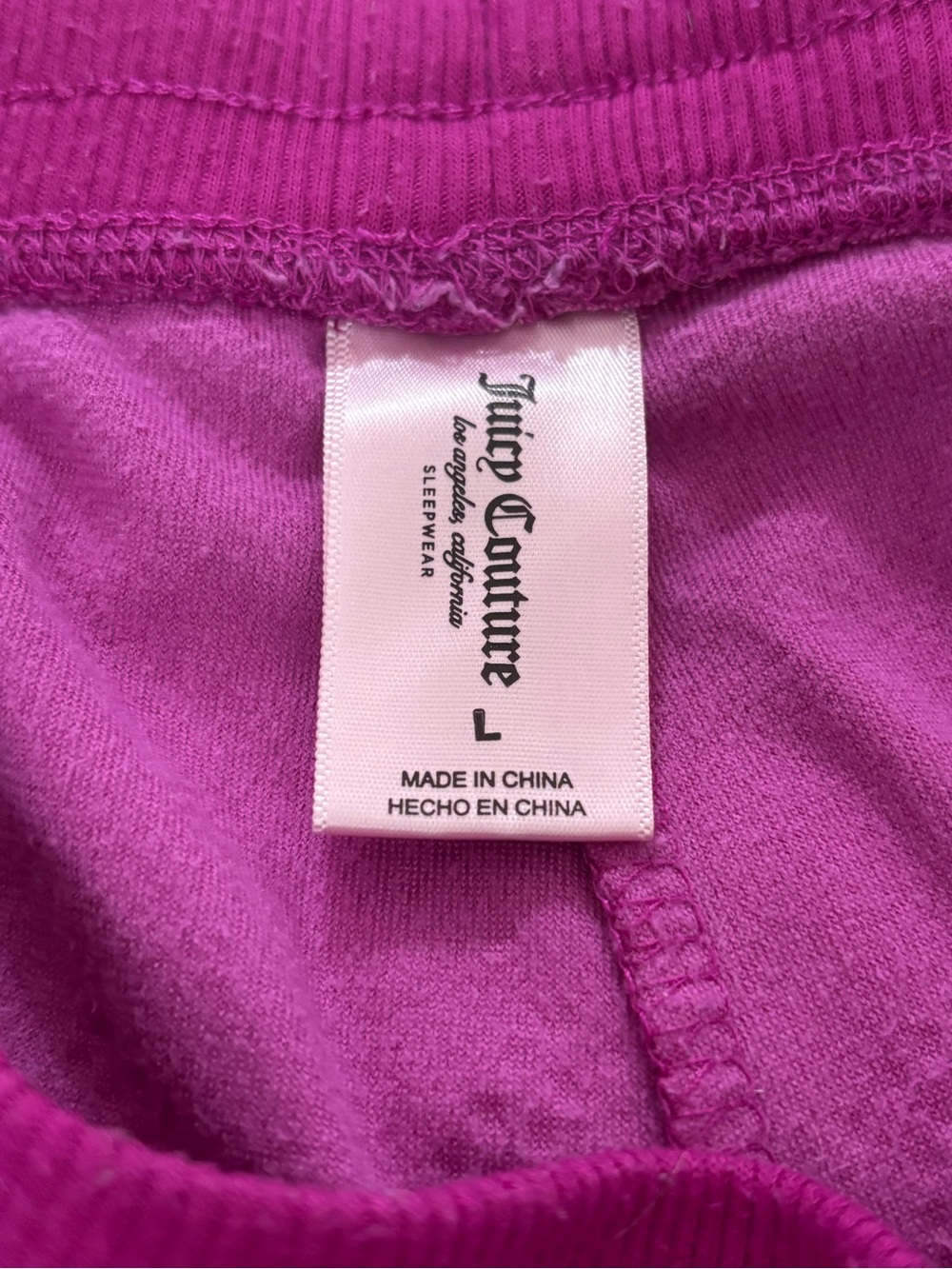 Juicy Couture Plush Drawstring Joggers in Fuchsia - Picture 4 of 7